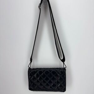 Haute Shore Black Quilted Vegan‎ Y2k Shoulder Crossbody